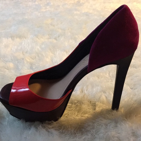 Jessica Simpson Open Toe Platform Stilettos - Picture 2 of 7